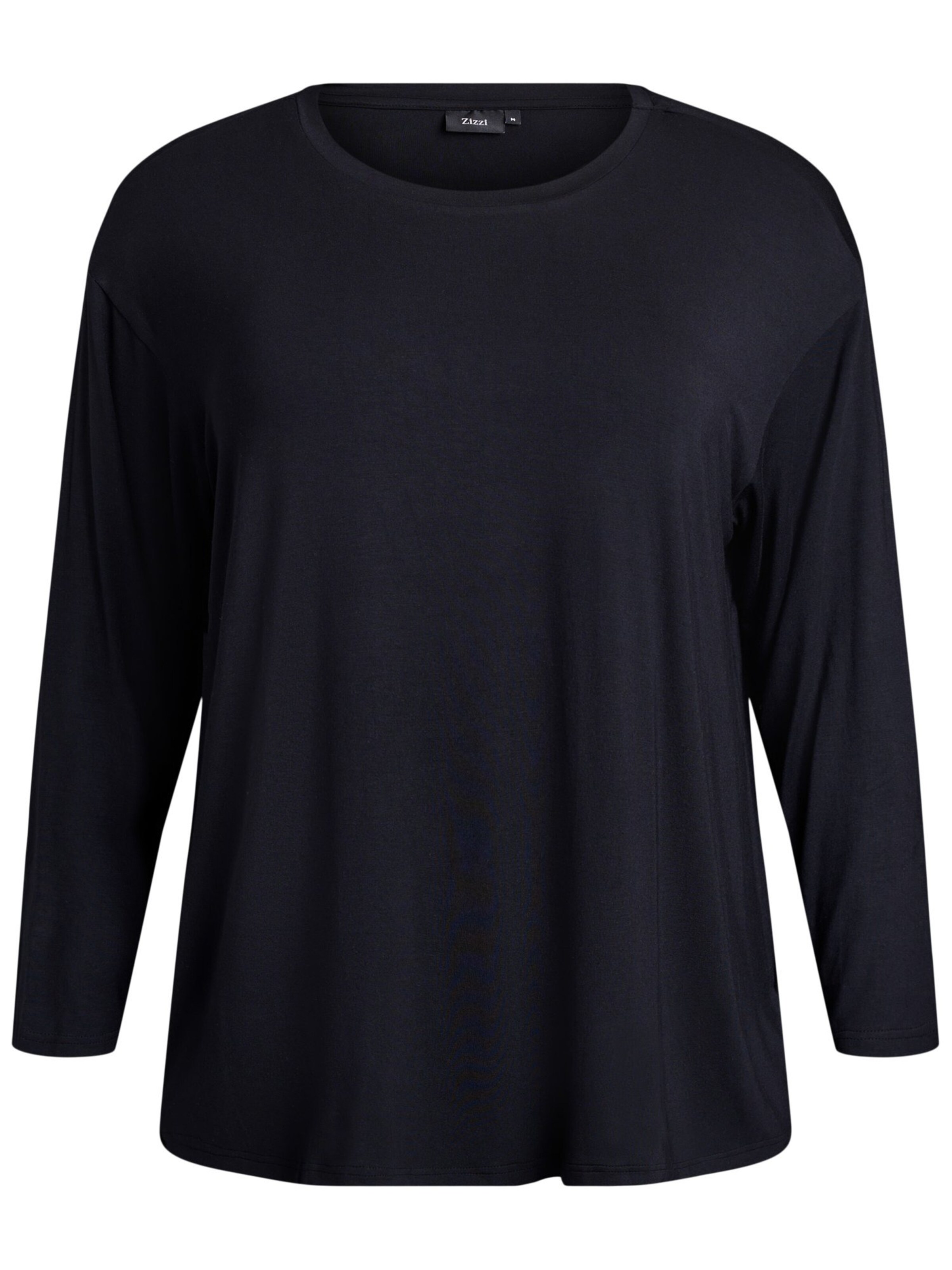 Zizzi - Camisa de pijama 'Hildur' em preto: frente