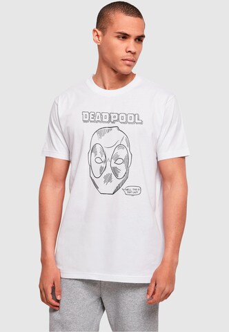 ABSOLUTE CULT Shirt 'Deadpool - This Is Just Lazy' in Wit: voorkant