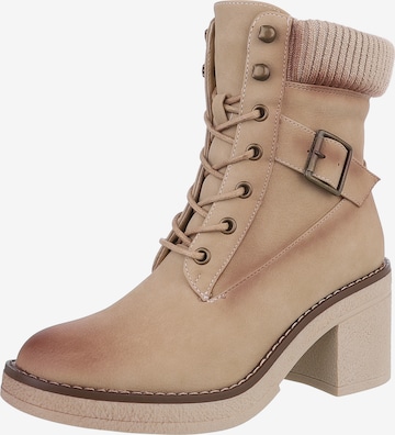 Ital-Design Stiefelette in Braun: Vorderseite