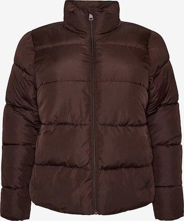 Zizzi Winterjas 'FLMia' in Bruin: voorkant