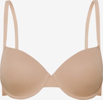 cfab by creamy fabrics Bra 'Baumwoll T-Shirt-BH mit Bügel' in Beige: front