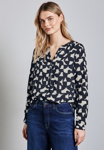 STREET ONE Gemusterte Bluse in Blau: Vorderseite