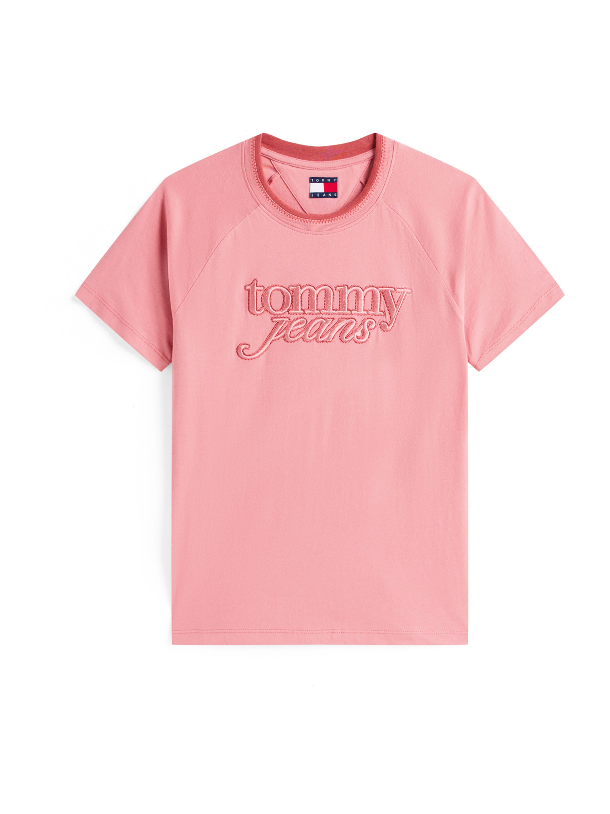 rožinė Tommy Jeans Marškinėliai: priekis
