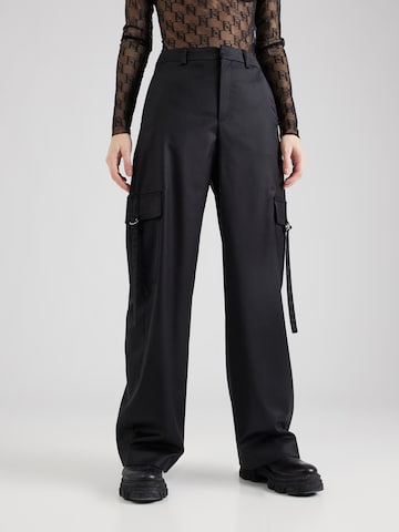 DRYKORN Regular Cargo Pants 'YOUNG' in Black: front