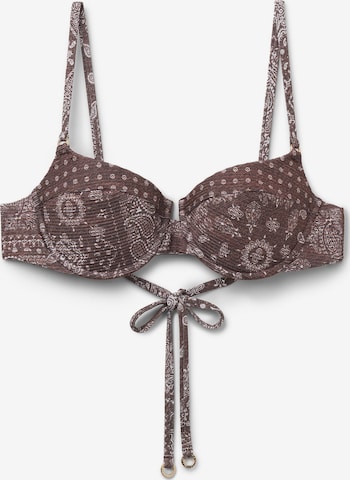 CALZEDONIA Bikinitop 'Paisley' in Braun: Vorderseite
