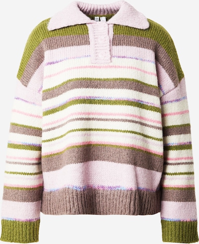 Megztinis 'PCRYE' iš PIECES, spalva – šokolado spalva / alyvuogių spalva / rožių spalva / balta, Prekių apžvalga