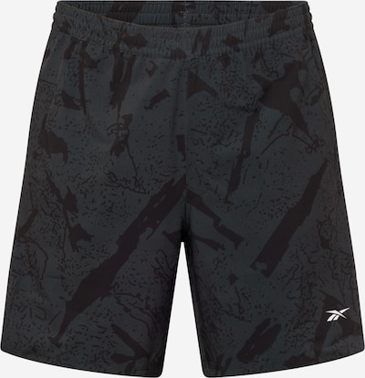 Reebok Sportshorts in dunkelgrau / schwarz / weiß, Produktansicht