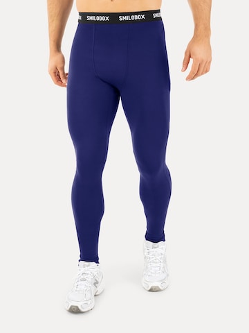 Coupe slim Pantalon de sport 'Xion' Smilodox en bleu : devant