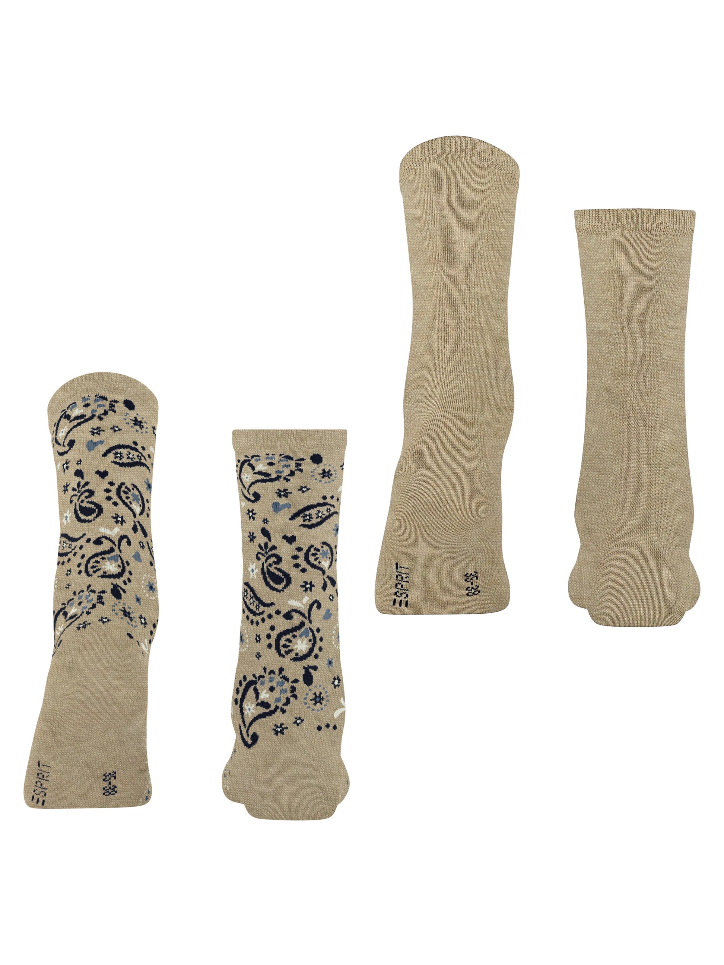 ESPRIT Socks 'Soft Paiyley 2-Pack' in Beige