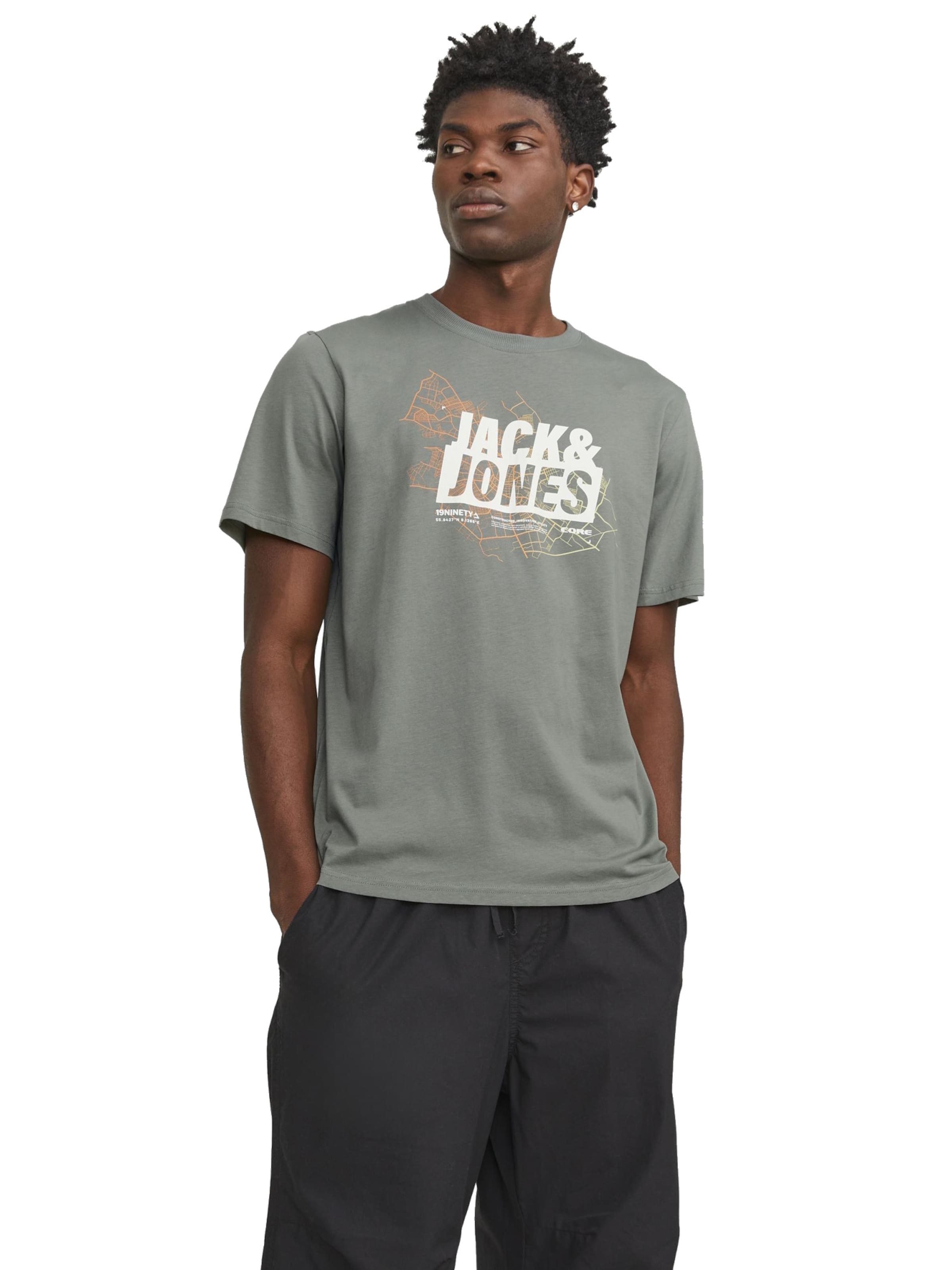 JACK & JONES Shirt 'Map' in Green