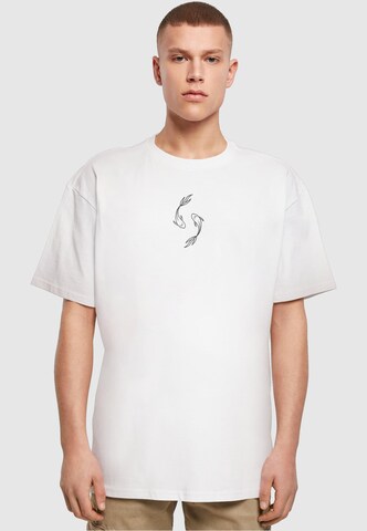 Merchcode T-Shirt 'Spring -  Yin & Jang Fish' in Weiß: predná strana