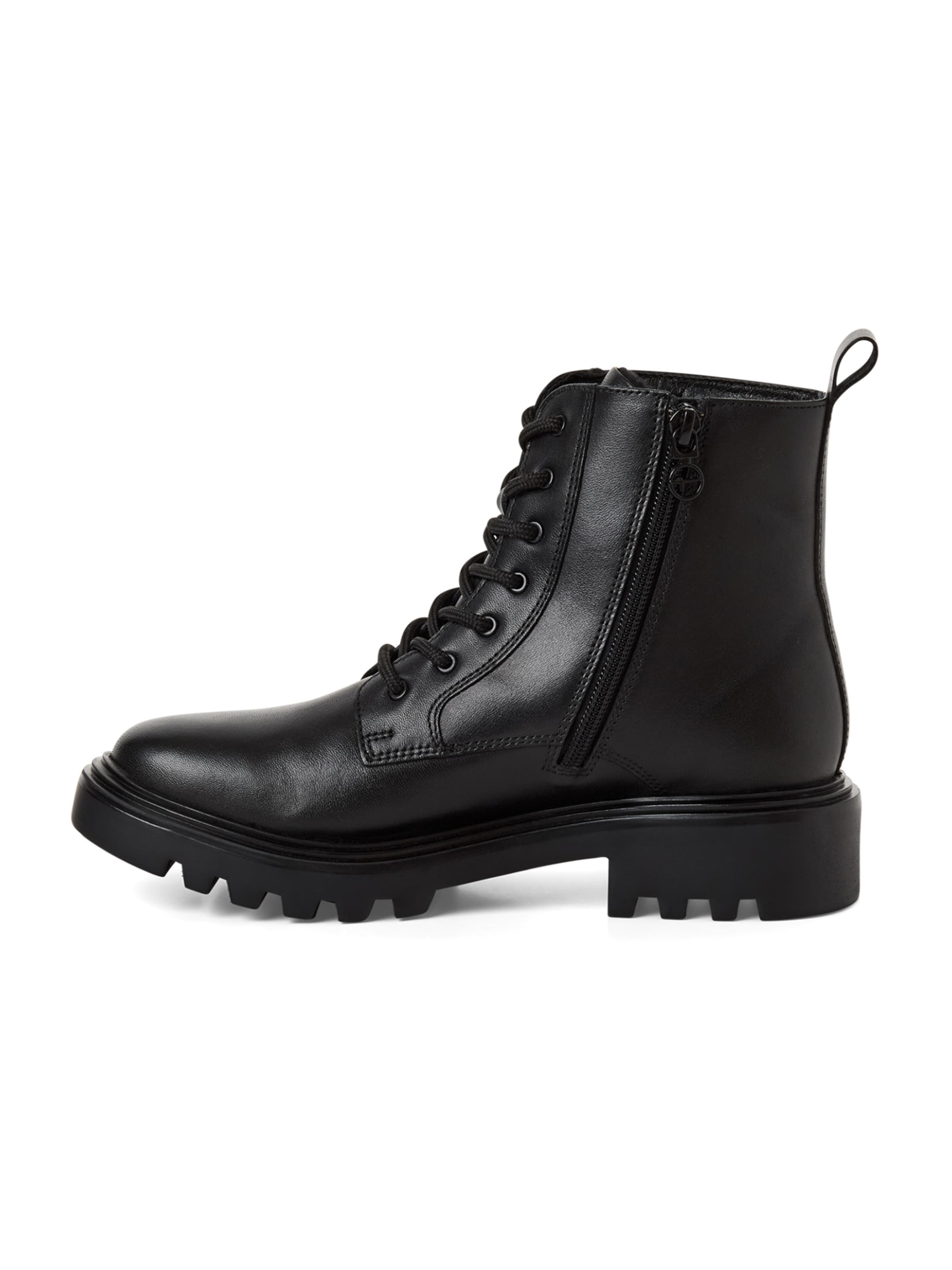 Tamaris Lace-Up Ankle Boots in Black: side
