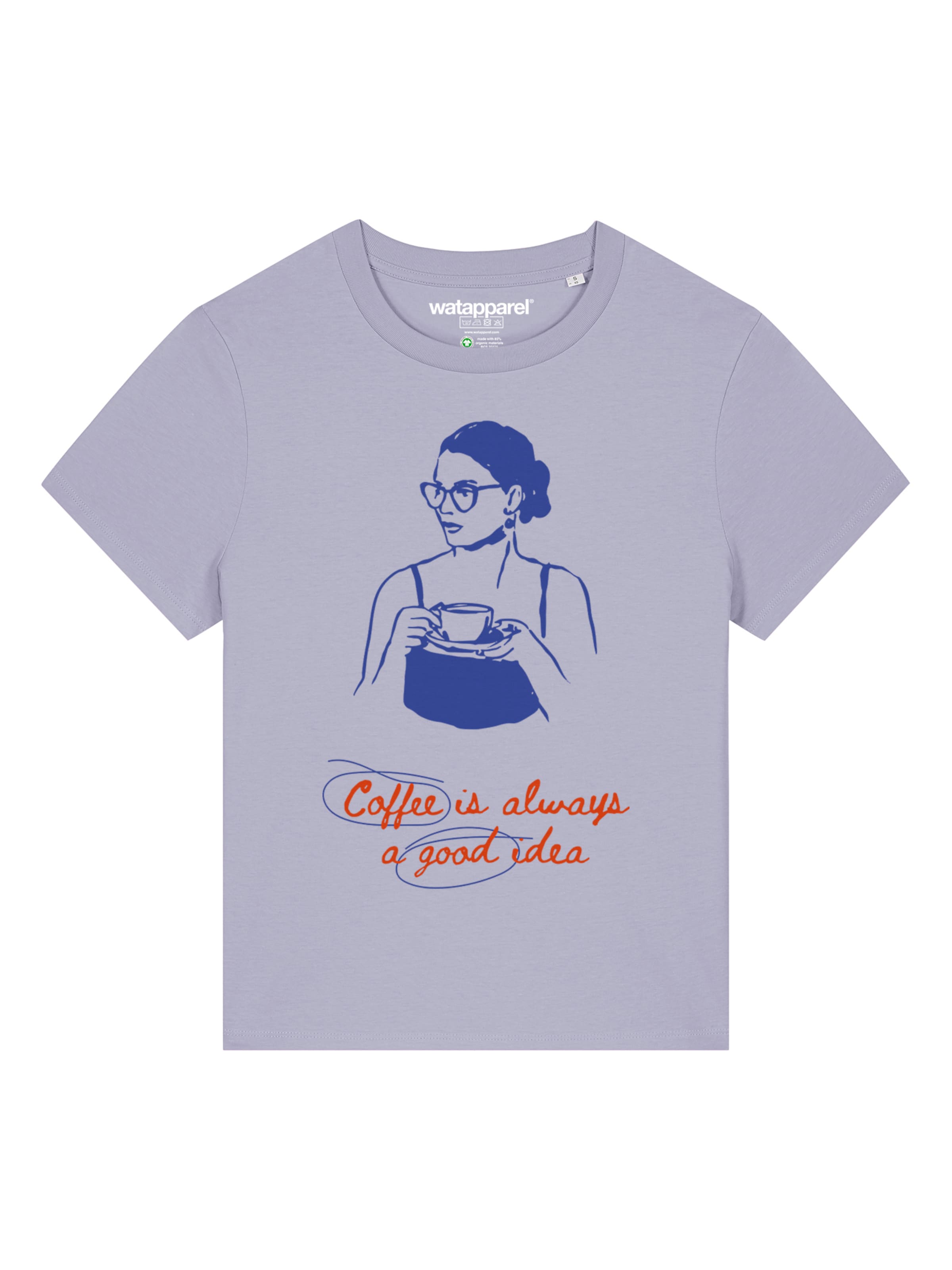 T-shirt 'Coffee Is A Good Idea' Watapparel en violet : devant