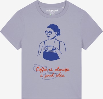 T-shirt 'Coffee Is A Good Idea' Watapparel en violet : devant
