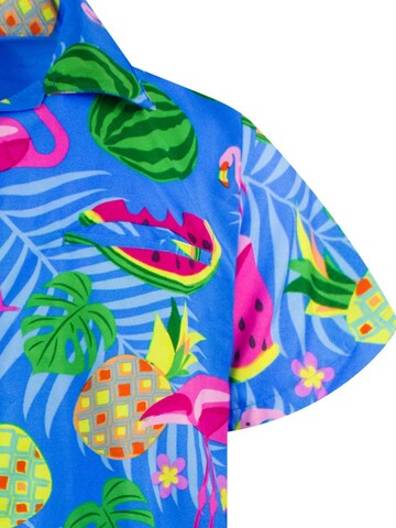 King Kameha Shirt 'Flamingo Melone' in Blau