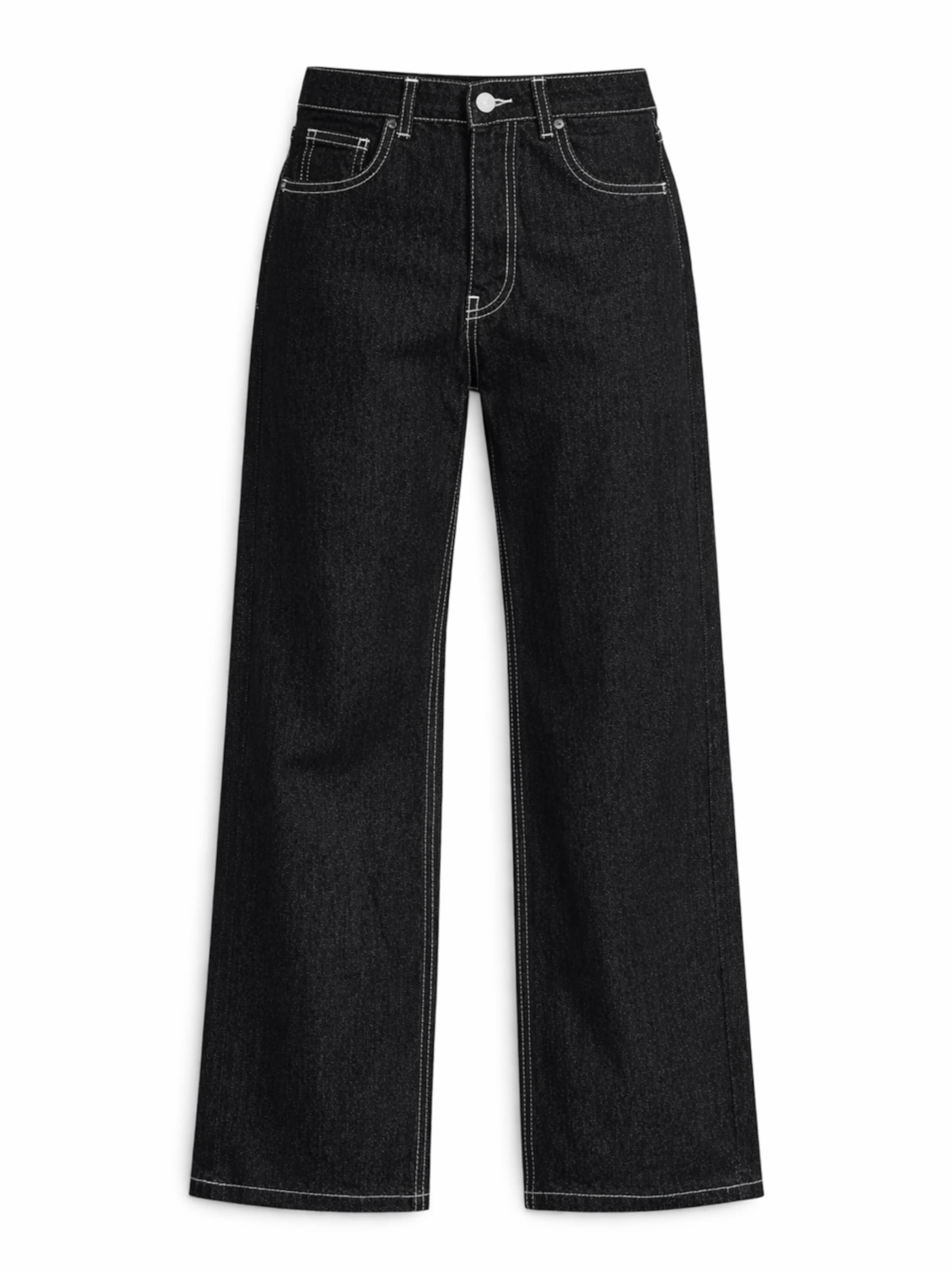 IT'S BASIC Regular Jeans 'Straight High Rise Jeans' in Zwart: voorkant