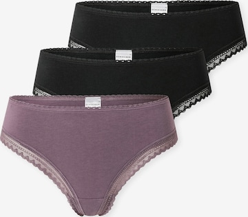 SCHIESSER Thong in Purple: front