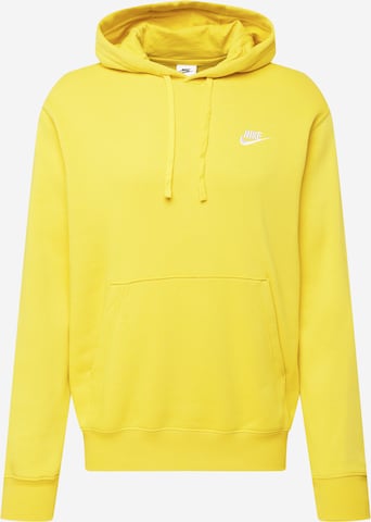 Nike Sportswear - Regular Fit Sweatshirt 'Club Fleece' em amarelo: frente