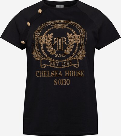 Tricou 'CHELSEA HEATSEAL' River Island Plus pe auriu / negru, Vizualizare produs