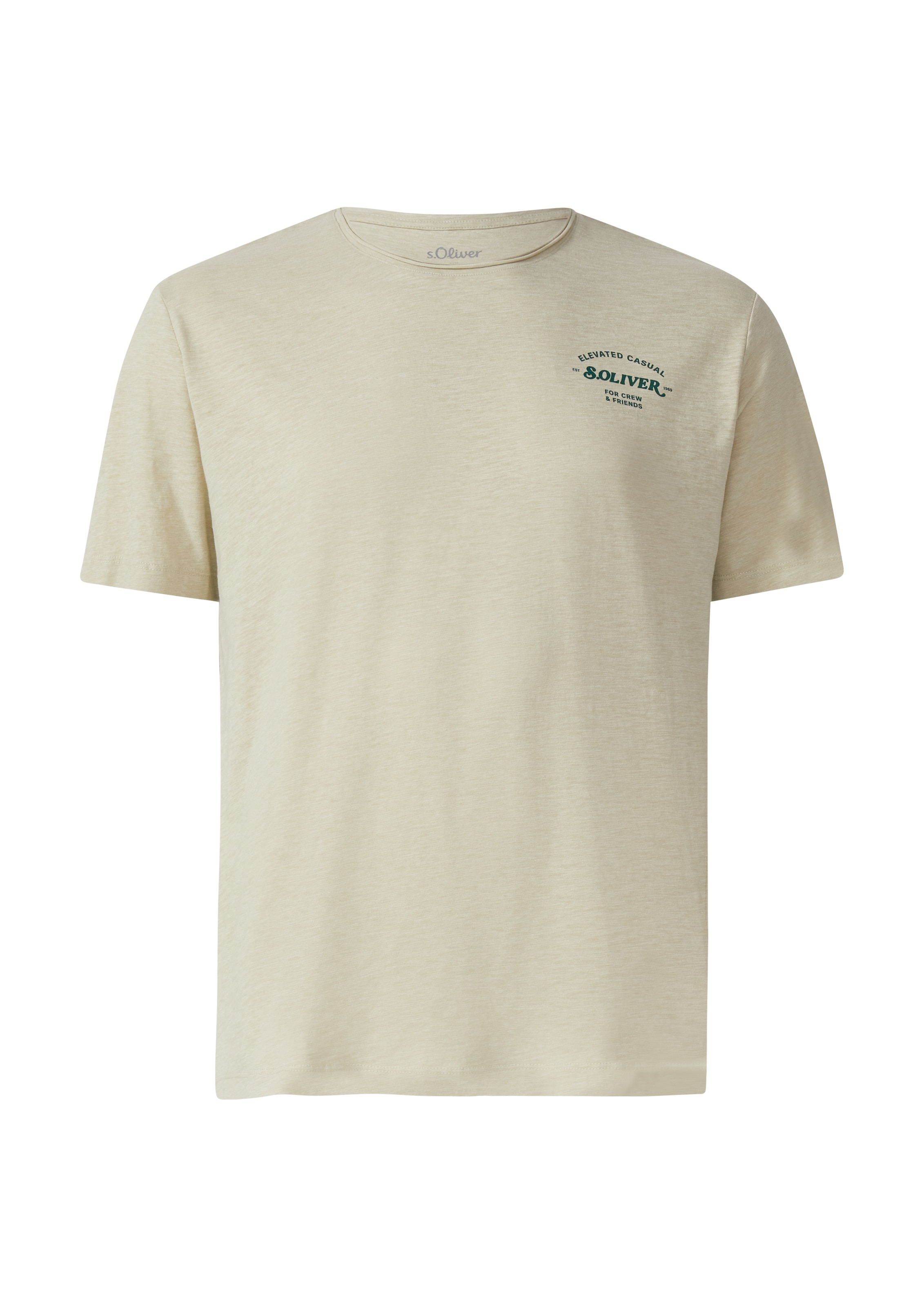 s.Oliver Men Big Sizes T-Shirt in Beige: Vorderseite