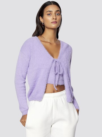 FRESHLIONS Knit Cardigan 'Madison' in Purple: front