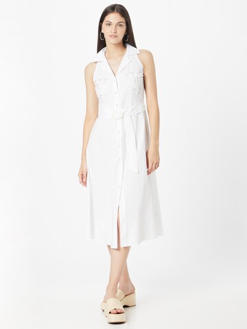 River Island - Vestido camisero en blanco: frente