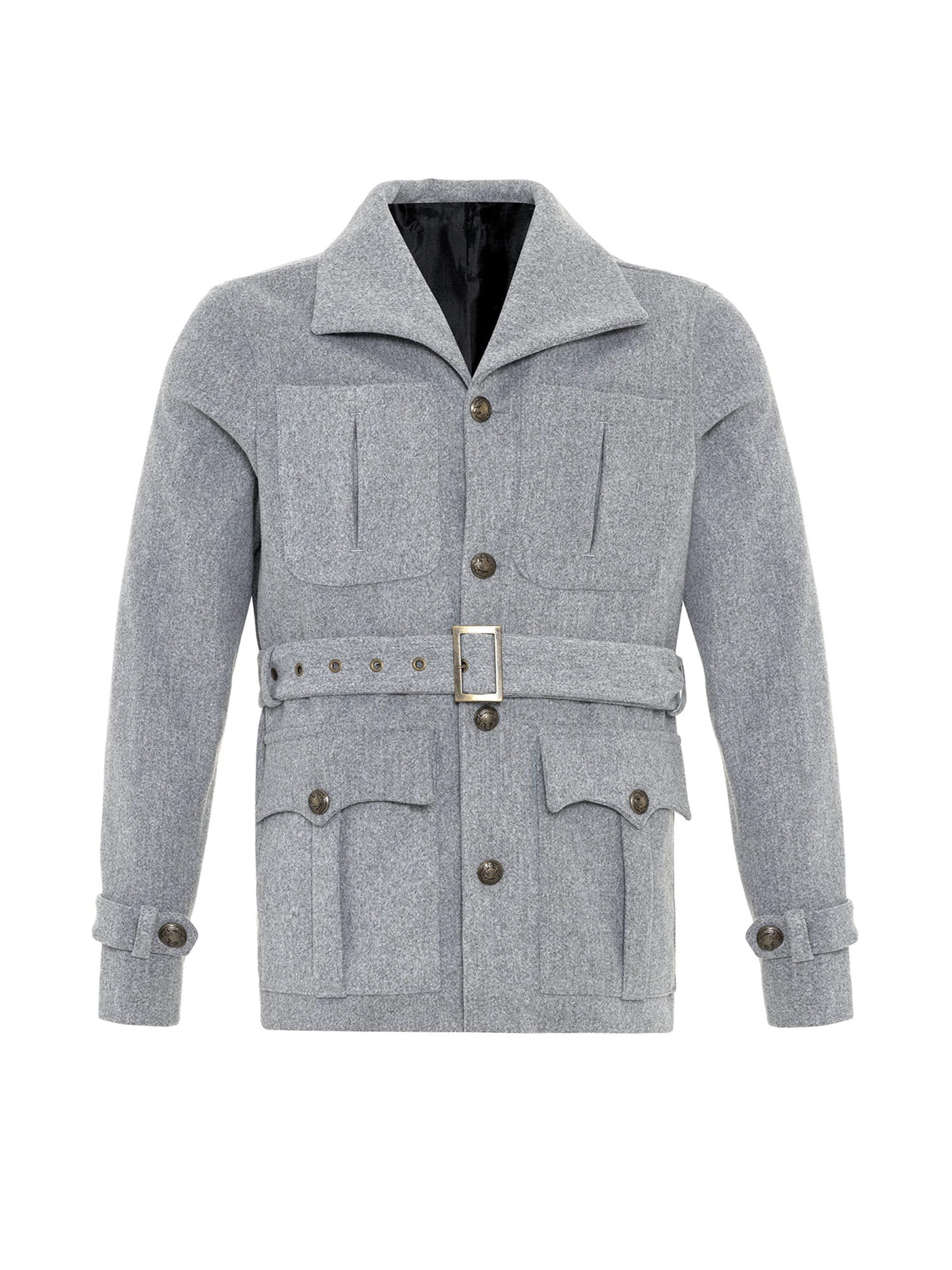 Antioch - Sobretudo meia-estação em cinzento: frente