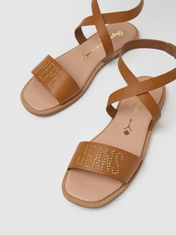 Pepe Jeans Strap Sandals 'Irma' in Brown