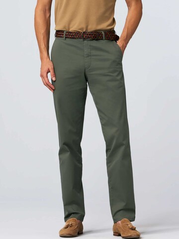 MEYER Regular Chino Pants 'Bonn' in Green: front