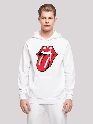 F4NT4STIC Sweatshirt 'The Rolling Stones Rockband Classic Tongue Black' in Weiß: Vorderseite