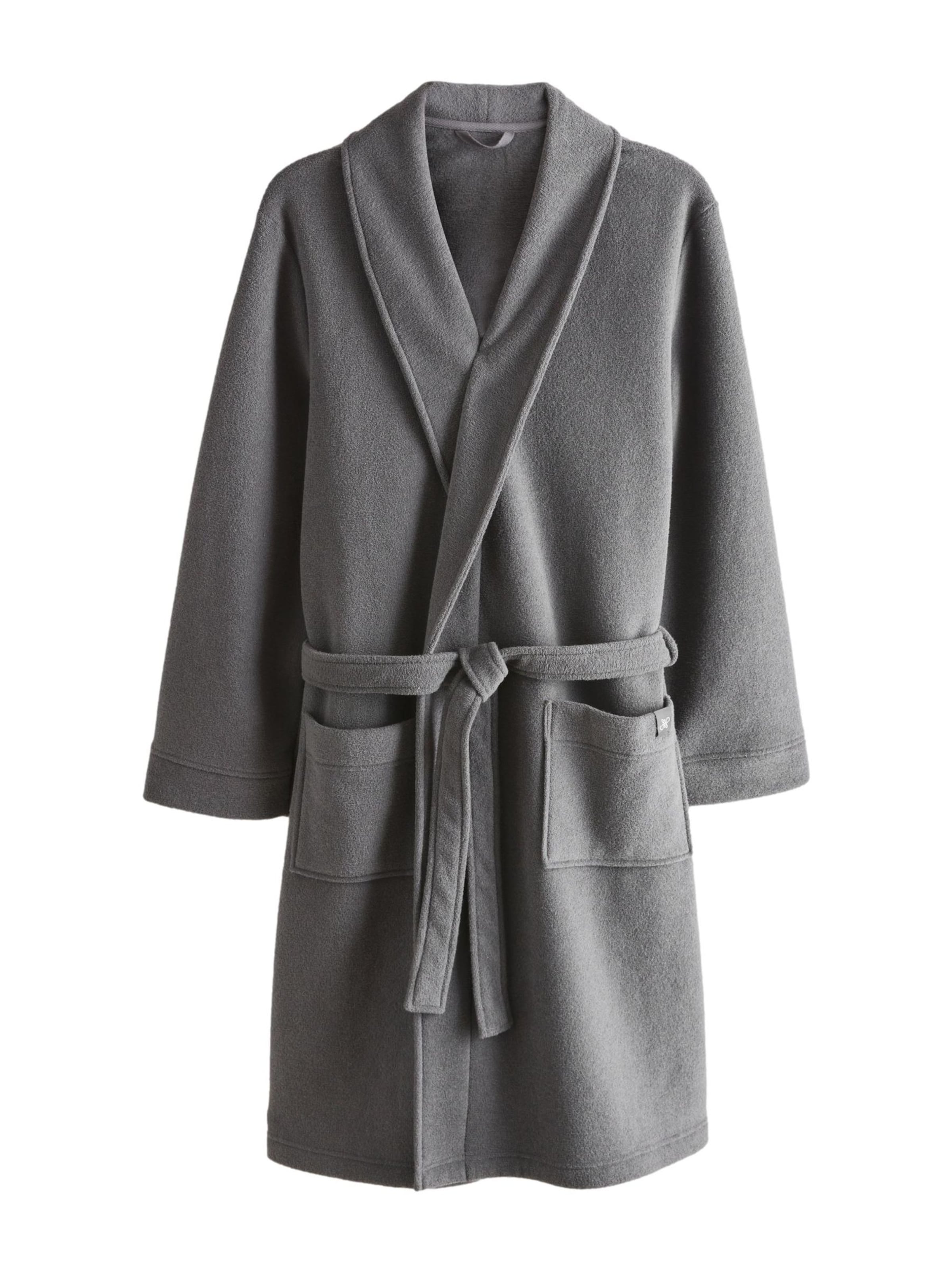 Next Банный халат короткий в Серый: спереди