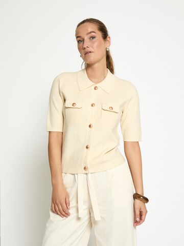 Cardigan 'Kaylee' Peppercorn en blanc : devant