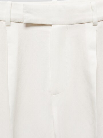 MANGO Wide leg Pleat-Front Pants 'Lugo' in White