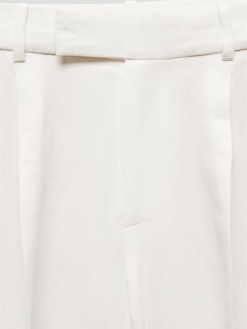MANGO Široký strih Plisované nohavice 'Lugo' - biela
