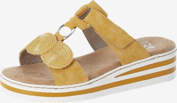 Rieker Mules in Yellow: front