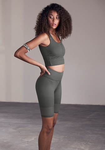LASCANA ACTIVE Skinny Sportovní kalhoty – zelená: přední strana