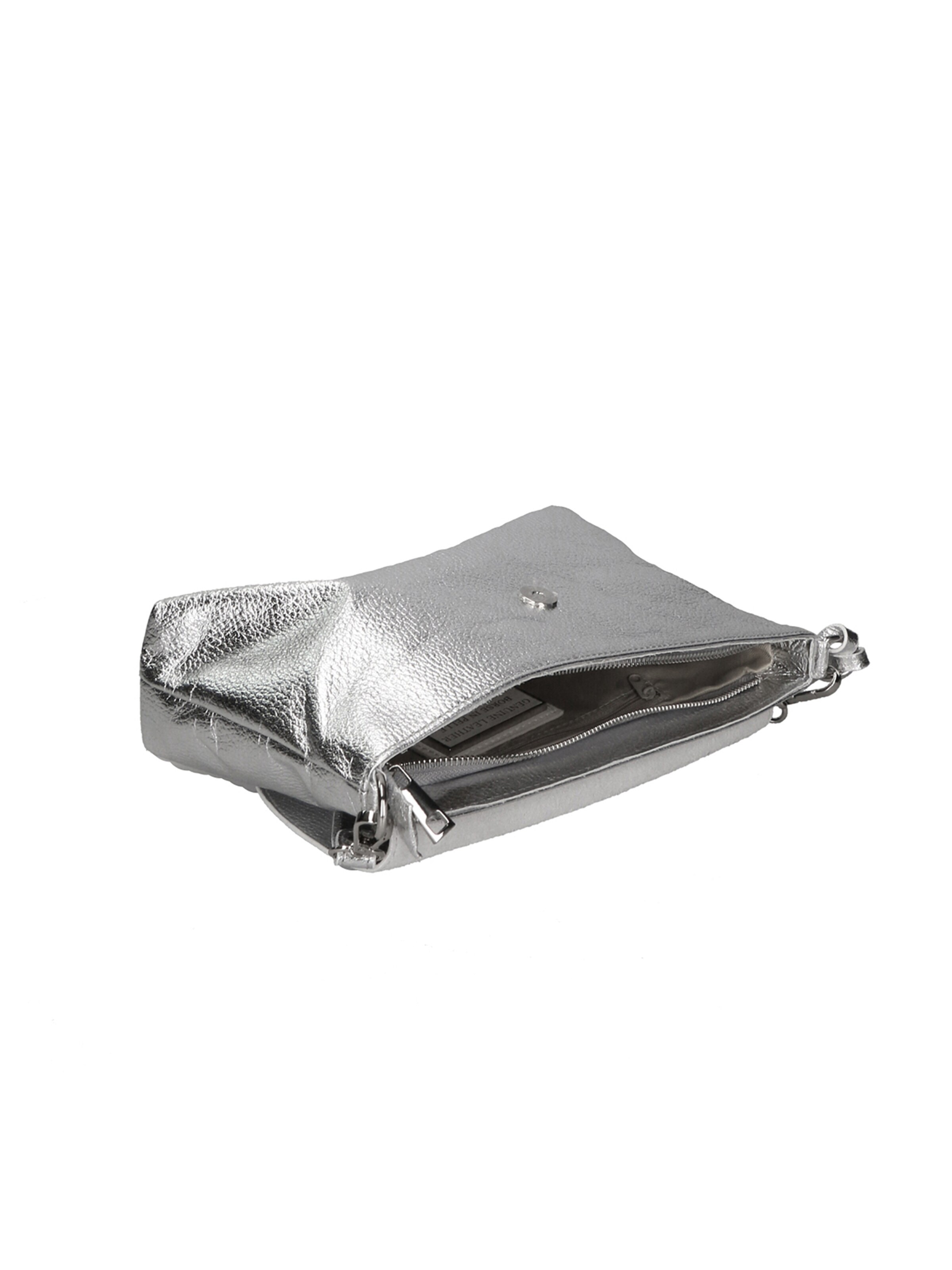 Pochette 'Pochette Donna Pelle Dollaro Laminato con Tracolla Rimovibile - Made in Italy' di Gave Lux in argento
