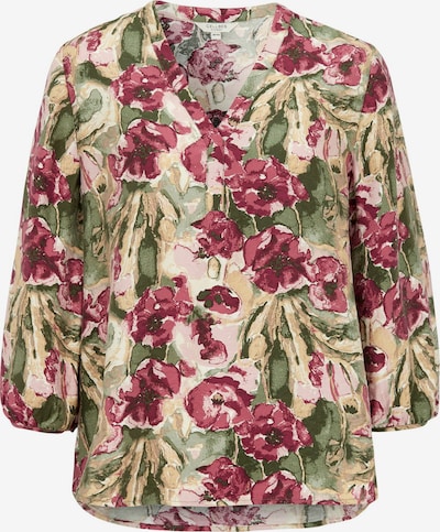 Cellbes of Sweden Bluse in XS-S in khaki / oliv / rosé / dunkelpink, Produktansicht