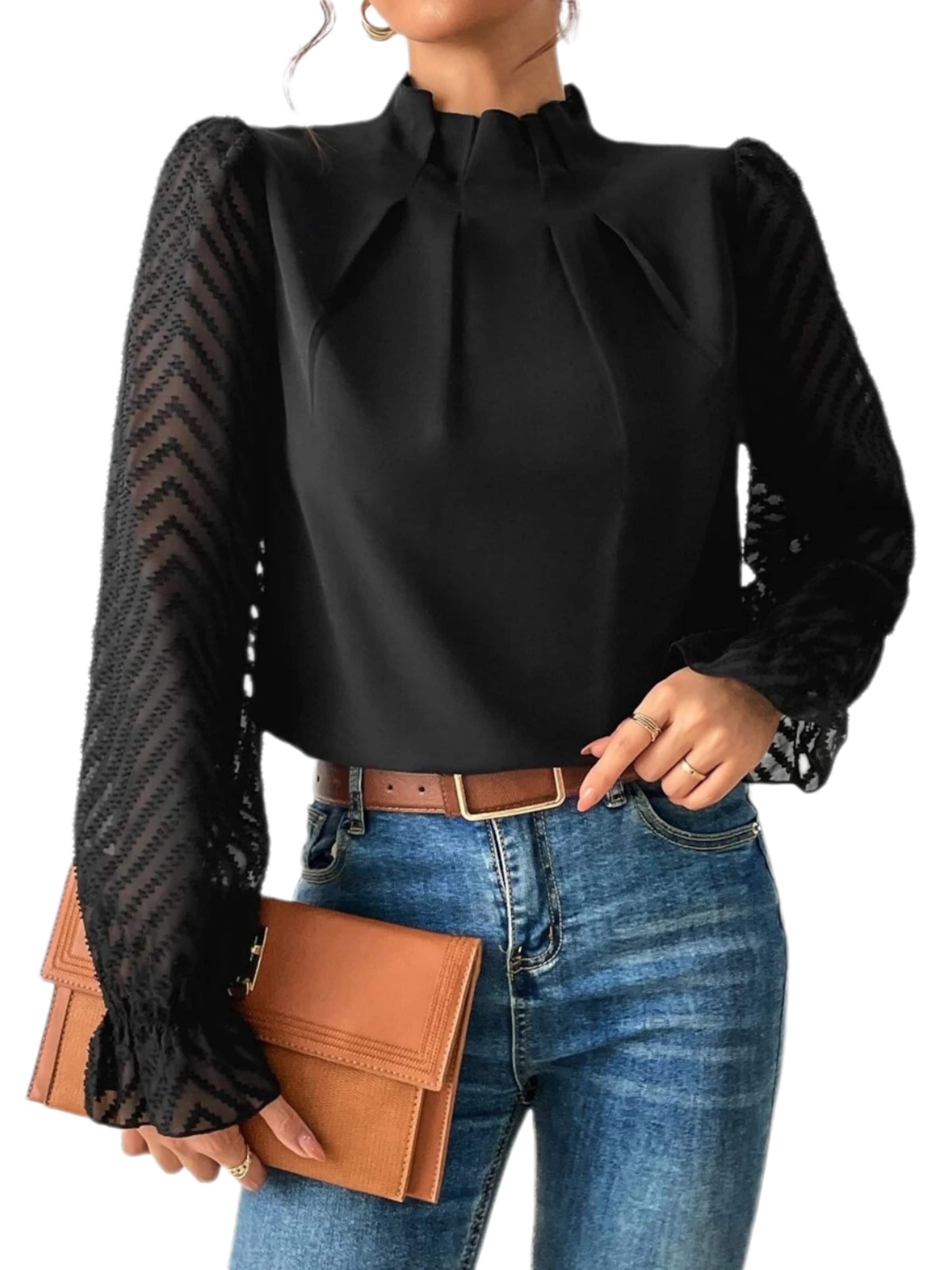 Yesfashion Bluse‌‌‌‌‌‌‌ in Schwarz: Vorderseite
