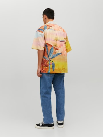 JACK & JONES Comfort Fit Hemd 'Landscape' in Orange