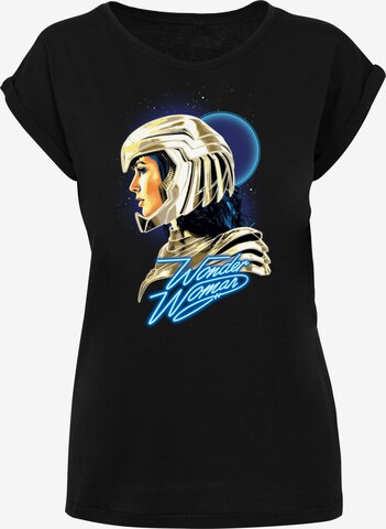 F4NT4STIC Shirt 'DC Comics Wonder Woman 84 Retro Gold Helmet' in Black: front