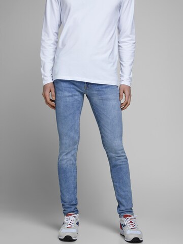 Skinny Jean 'Liam' JACK & JONES en bleu : devant