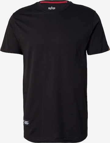 juoda ALPHA INDUSTRIES Marškinėliai: priekis