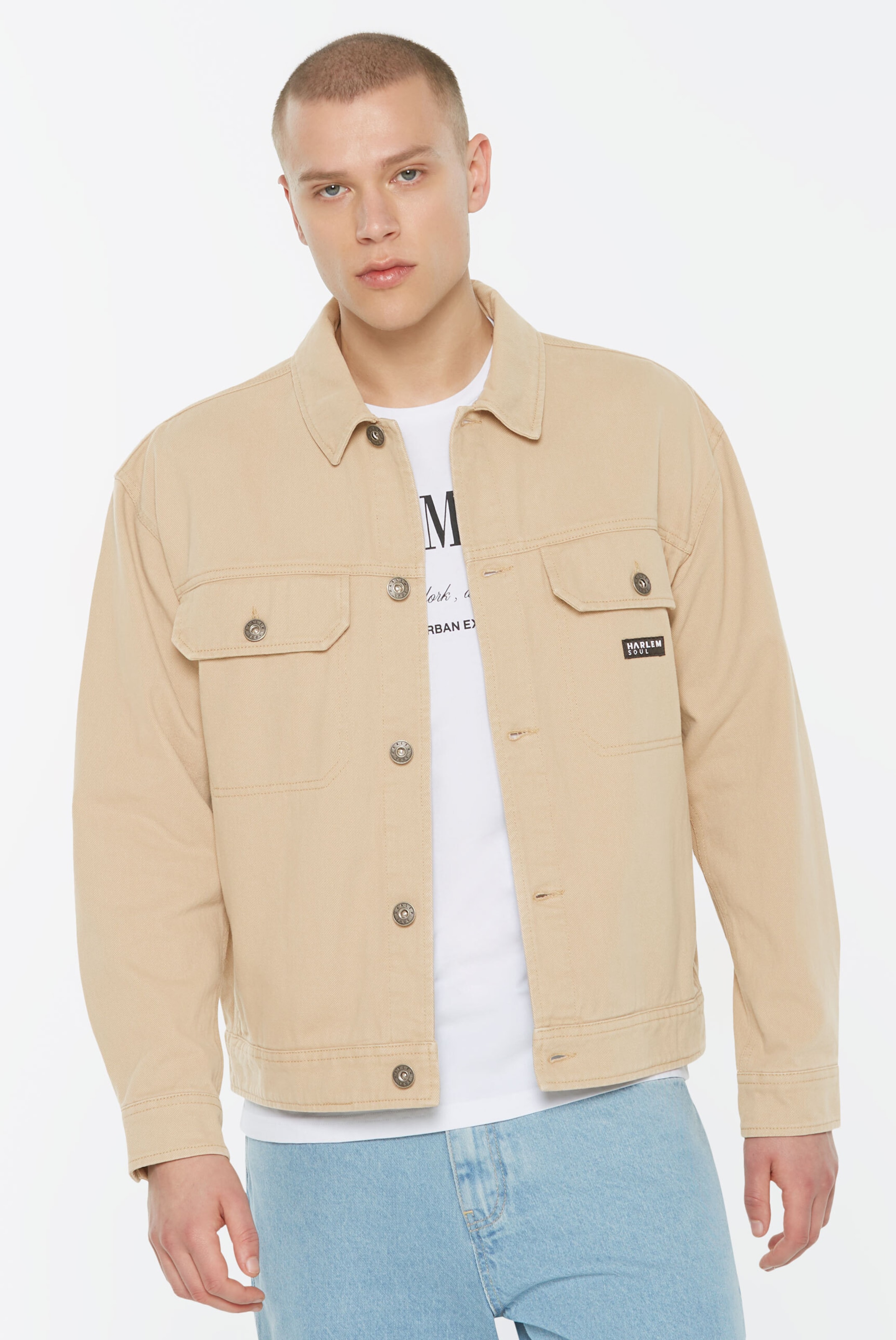 Harlem Soul Between-Season Jacket in Beige: front