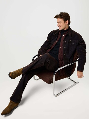 WRANGLER Regular fit Button Up Shirt 'Western Cord Shirt' in Brown