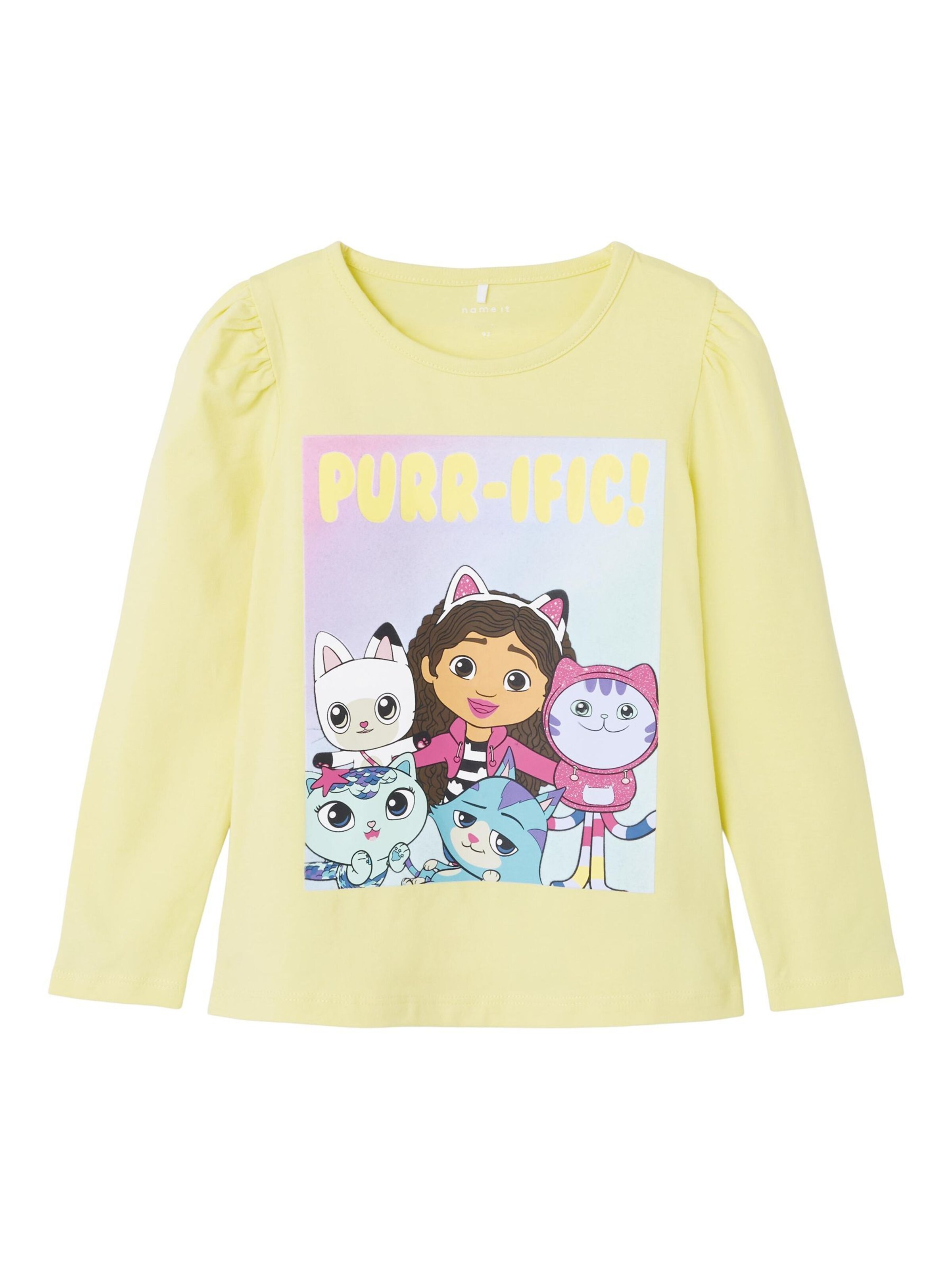 NAME IT Shirt 'Gabby's Dollhouse' in Geel: voorkant