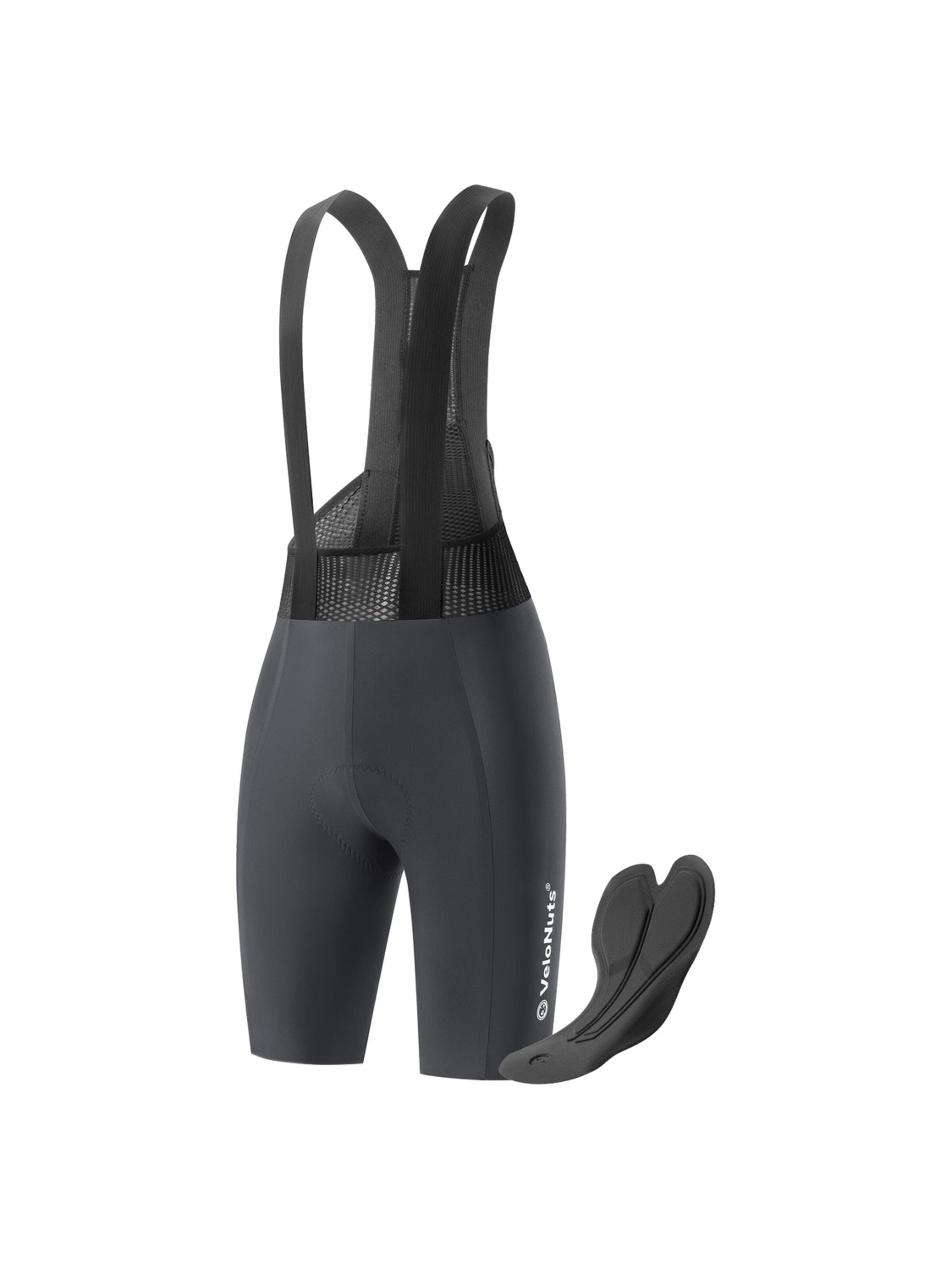 VeloNuts Sportunterhose 'Gepolsterte Trägerhose Herren'‌‌ in Grau: Vorderseite