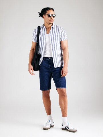BLEND Regular fit Button Up Shirt 'HARUN' in White