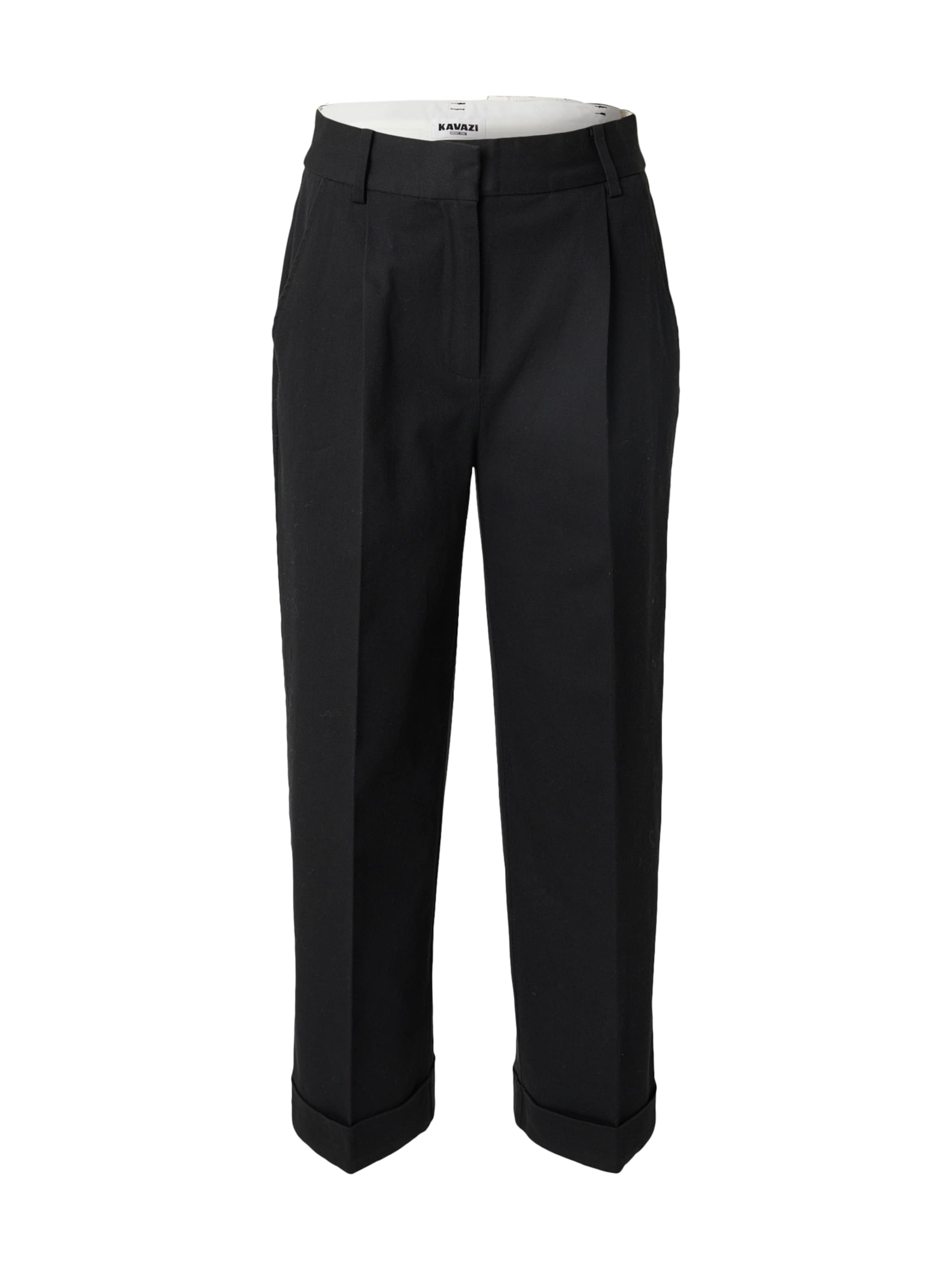 KAVAZI Regular Панталон в черно: отпред
