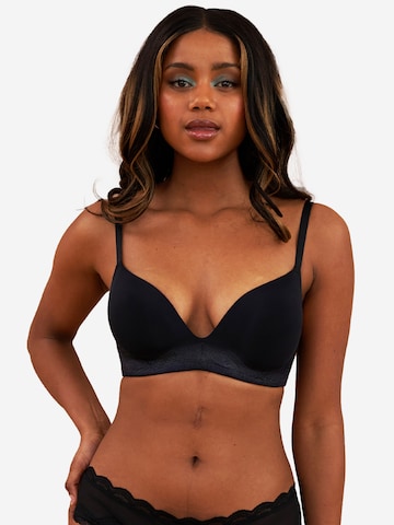 SugarShape T-shirt Bra 'Clara' in Black: front